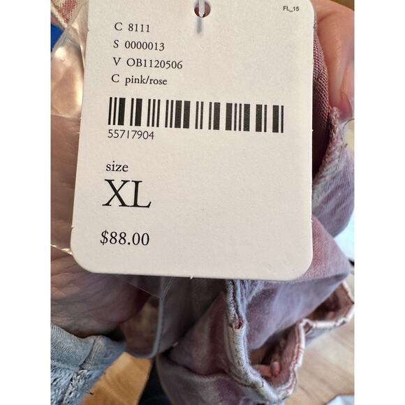 Free People Marina Denim Babydoll Crop Top Distressed Purple XL - Picture 15 of 15